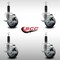 Service Caster 3.5'' SS Thermoplastic Rubber Swivel 1'' Expanding Stem Caster Set with Brake, 4PK SCC-SSEX20S3514-TPRB-TLB-1-4 - alternate 2